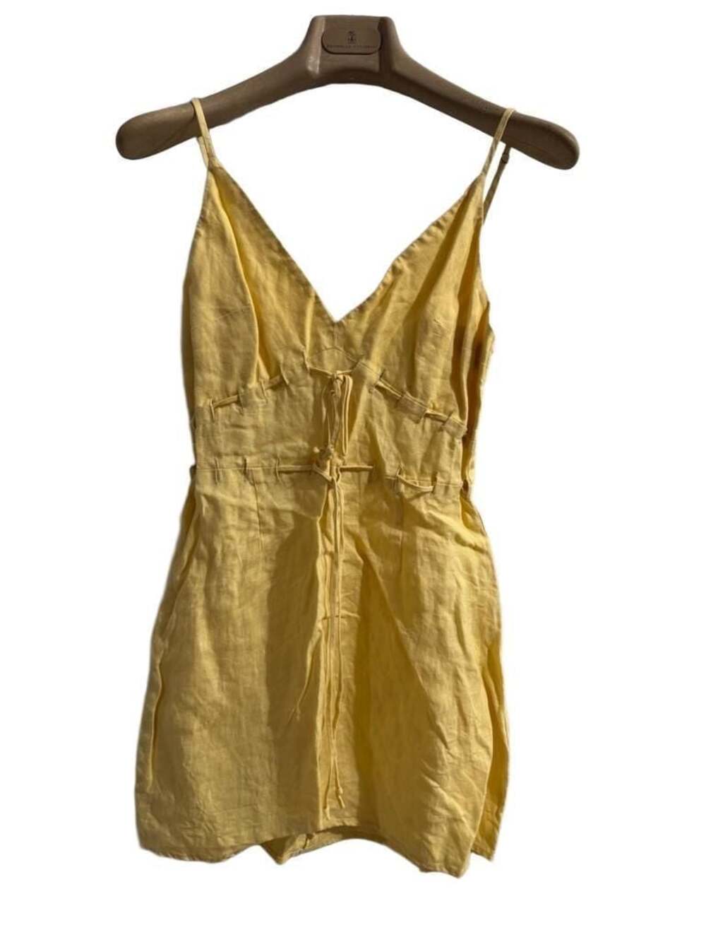 Reformation Buttercup Linen Mini Dress in Yellow